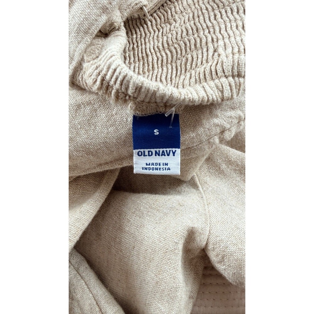 Old Navy Fit & Flare Linen Blend Sweetheart Neck Sleeveless Jumpsuit S Natural - Picture 7 of 8